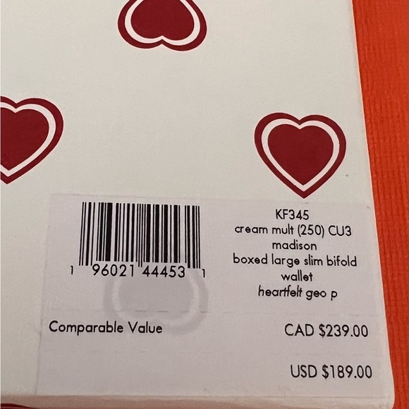 kate spade New York adorable NWT, Madison Heartfelt Boxed Slim Bifold Wallet - Picture 12 of 14